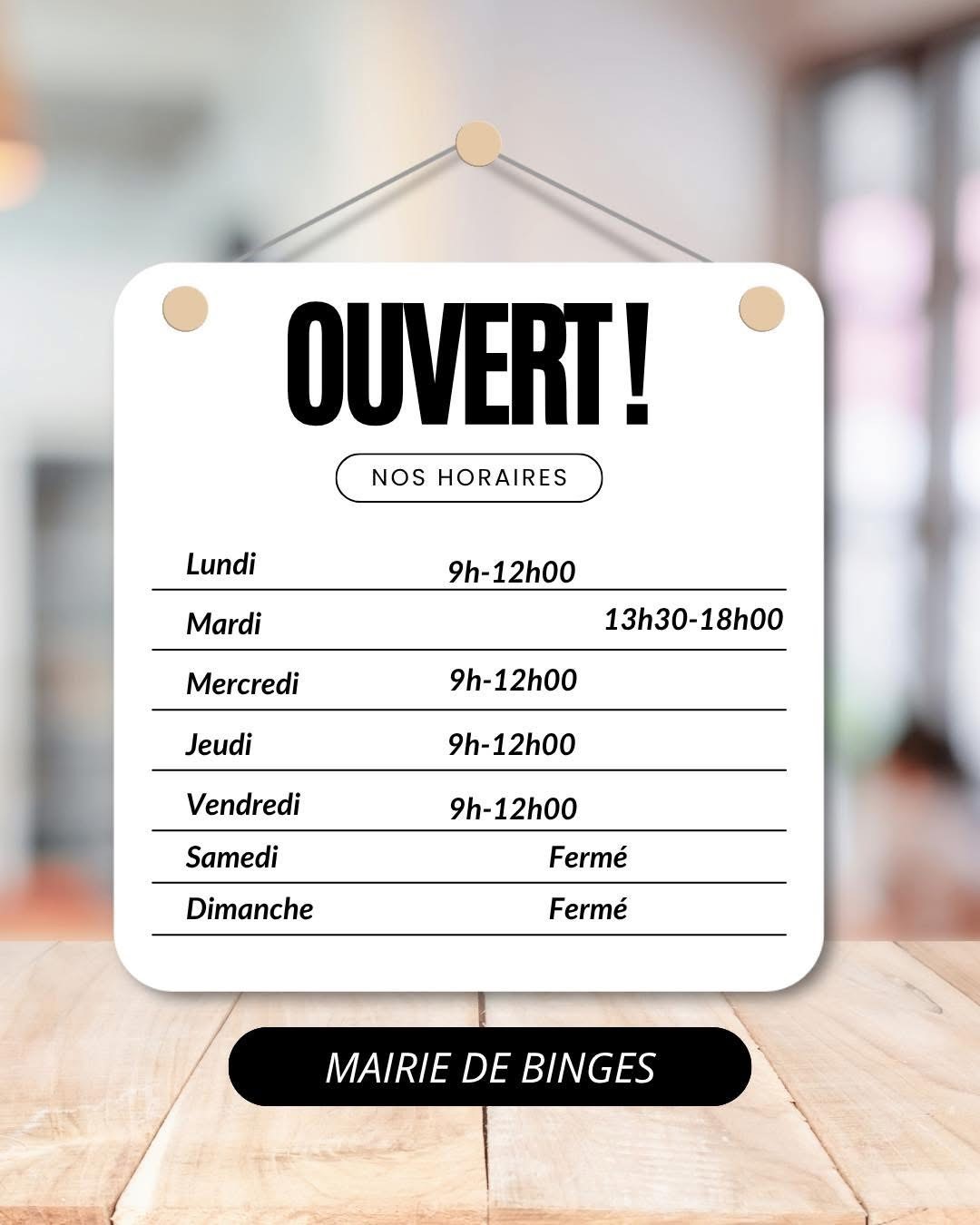 horaires Mairie 